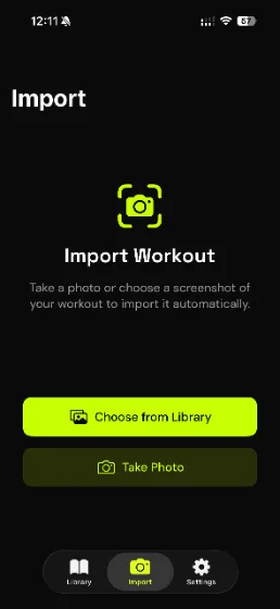 WodShot app showing a screenshot parsed into a structured CrossFit workout