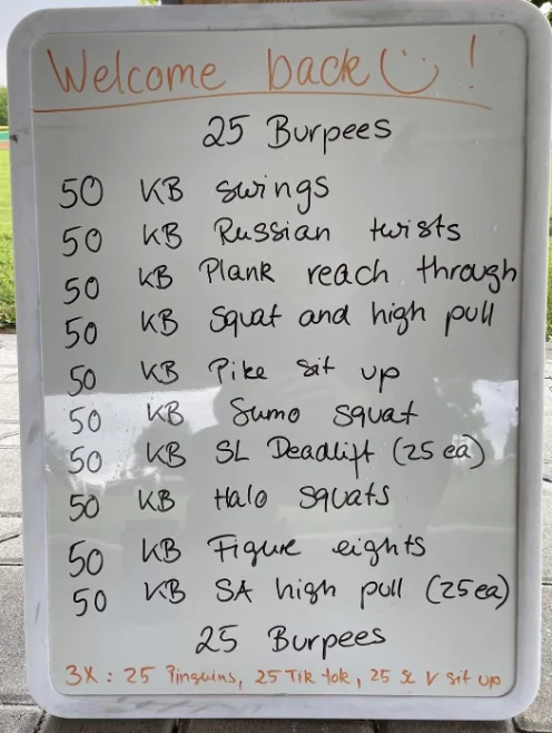 Taking a photo of a CrossFit whiteboard with an iPhone